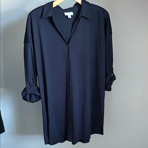 J. Jill Navy Button Down Shirt